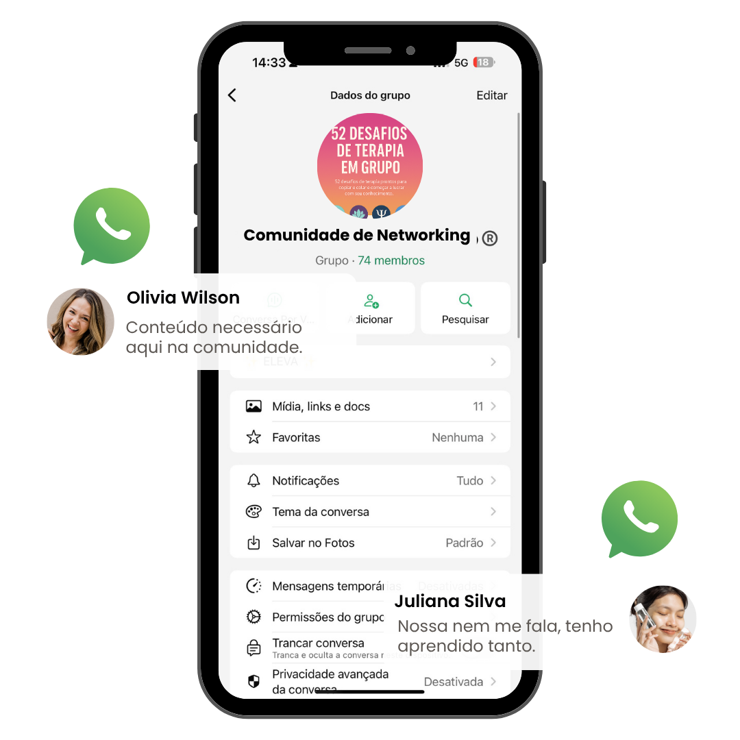 Bônus 03 - Grupo VIP no WhatsApp com outros Terapeutas Lucrativos